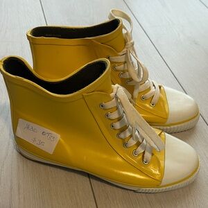 Aldo Yellow Sneakers with Cream Laces